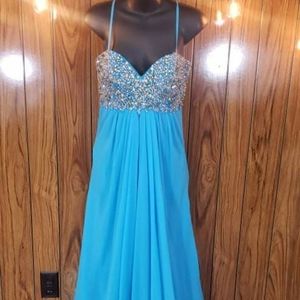 Dave & Johnny - Long Dress - Color Turquoise - Size 4 - DJ10232
